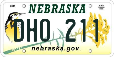 NE license plate DHO211