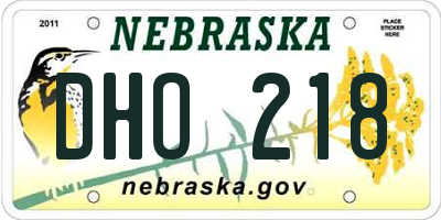 NE license plate DHO218