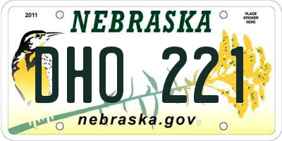 NE license plate DHO221
