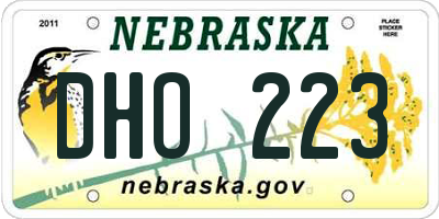 NE license plate DHO223