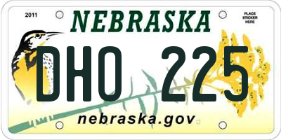 NE license plate DHO225