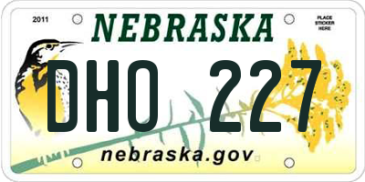 NE license plate DHO227