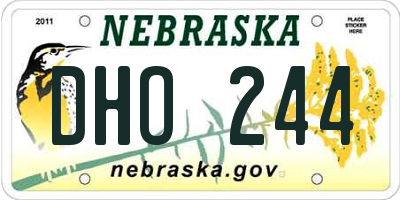 NE license plate DHO244