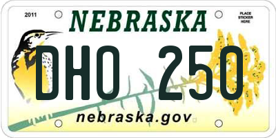 NE license plate DHO250