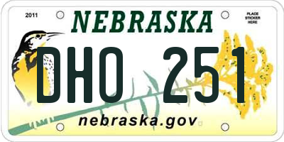 NE license plate DHO251