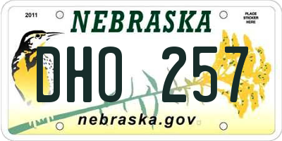 NE license plate DHO257