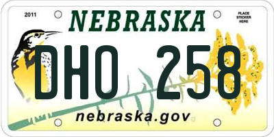 NE license plate DHO258
