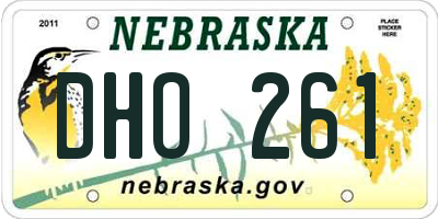 NE license plate DHO261
