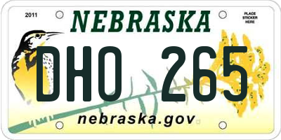 NE license plate DHO265