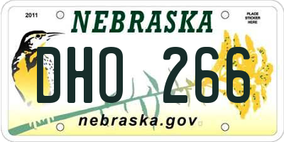 NE license plate DHO266