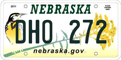 NE license plate DHO272