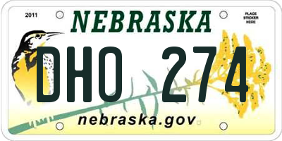 NE license plate DHO274