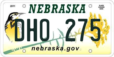 NE license plate DHO275