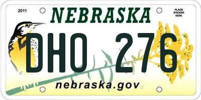 NE license plate DHO276