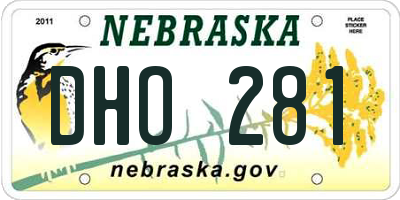 NE license plate DHO281