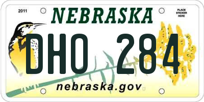 NE license plate DHO284