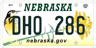 NE license plate DHO286