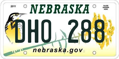 NE license plate DHO288