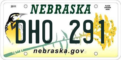 NE license plate DHO291