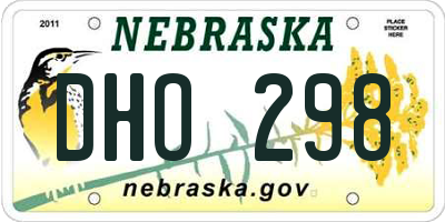 NE license plate DHO298