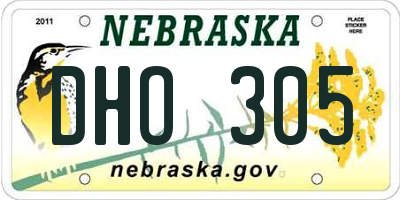 NE license plate DHO305