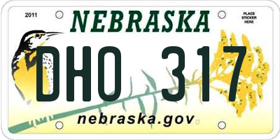 NE license plate DHO317
