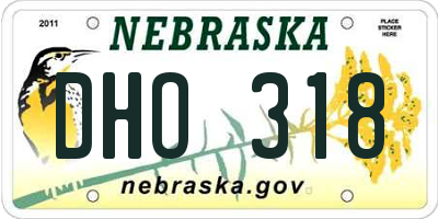 NE license plate DHO318