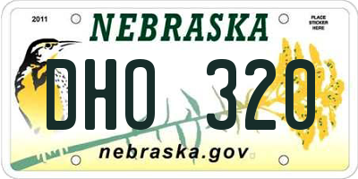 NE license plate DHO320