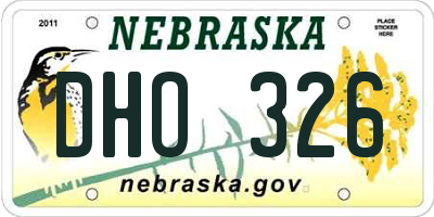 NE license plate DHO326