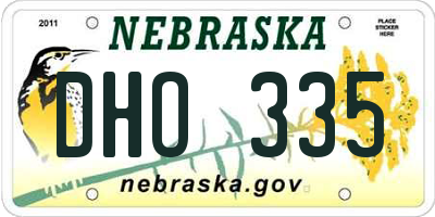 NE license plate DHO335