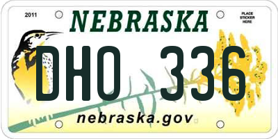 NE license plate DHO336