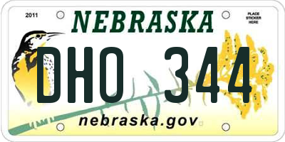 NE license plate DHO344