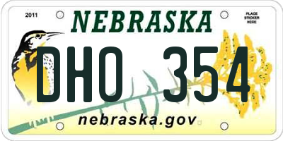 NE license plate DHO354