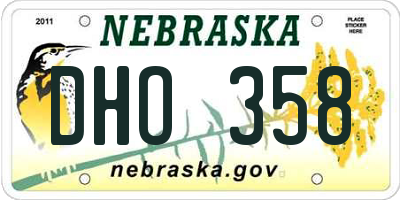 NE license plate DHO358