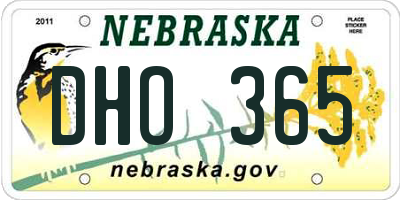 NE license plate DHO365