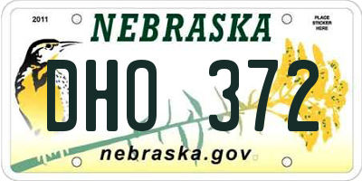 NE license plate DHO372