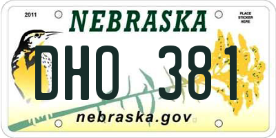 NE license plate DHO381