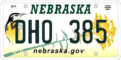 NE license plate DHO385