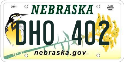 NE license plate DHO402