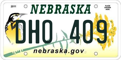 NE license plate DHO409