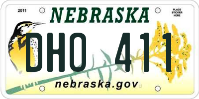 NE license plate DHO411