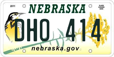 NE license plate DHO414