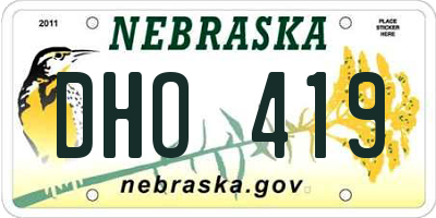 NE license plate DHO419
