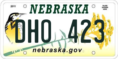 NE license plate DHO423