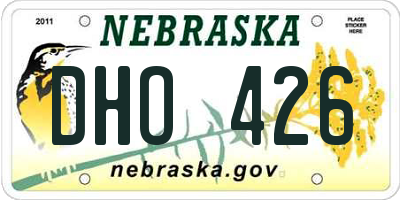 NE license plate DHO426