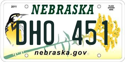 NE license plate DHO451
