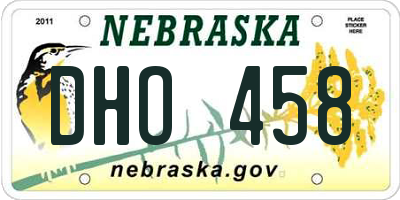 NE license plate DHO458