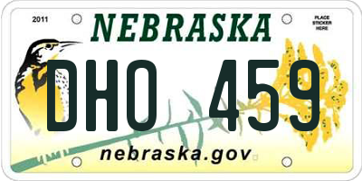 NE license plate DHO459