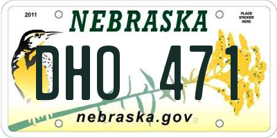 NE license plate DHO471