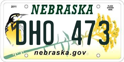 NE license plate DHO473